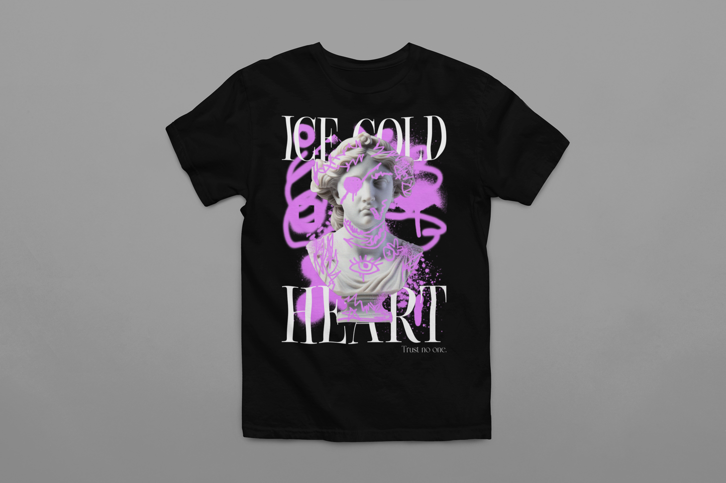 Heart Ice Cold - Graphic Tee / Black T-Shirt